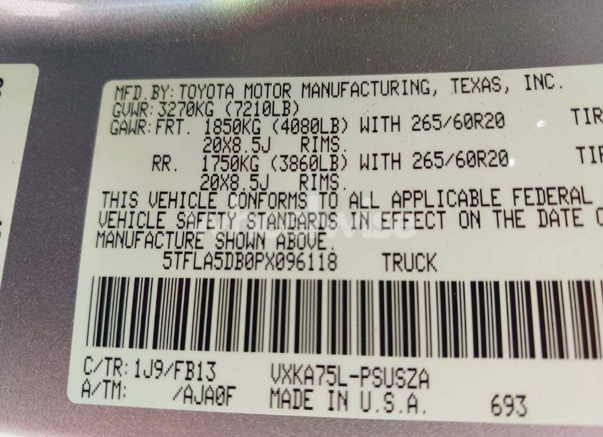 Photo 9 of 2023 Toyota Tundra SR5 (VIN 5TFLA5DB0PX096118)
