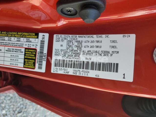 2025 TOYOTA TUNDRA CREWMAX SR (VIN 5TFLA5DB1SX241661) main photo