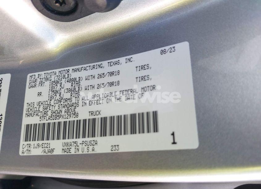 Photo 9 of 2023 Toyota Tundra SR5 (VIN 5TFLA5DB5PX129758)