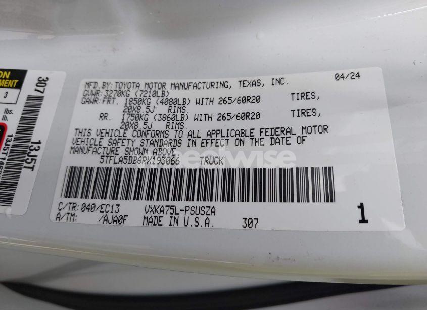 Photo 9 of 2024 Toyota Tundra SR5 (VIN 5TFLA5DB6RX193066)