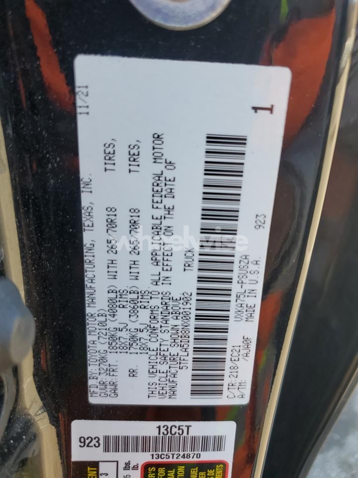 Photo 12 of 2022 TOYOTA TUNDRA CREWMAX SR (VIN 5TFLA5DB8NX001902)