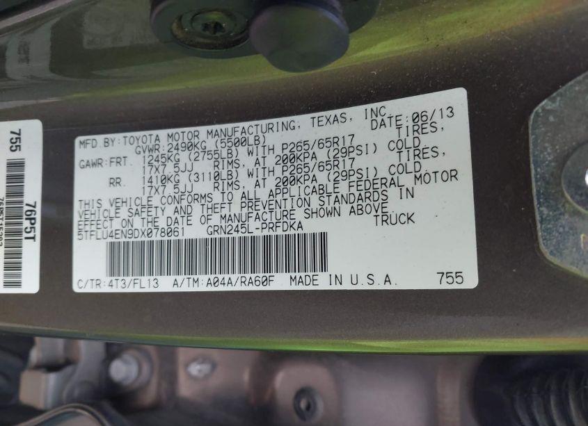 Photo 9 of 2013 Toyota Tacoma DOUBLE CAB (VIN 5TFLU4EN9DX078061)
