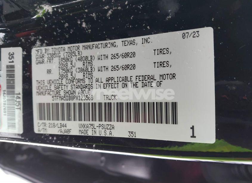 Photo 9 of 2023 Toyota Tundra 1794 EDITION (VIN 5TFMA5DB8PX123568)