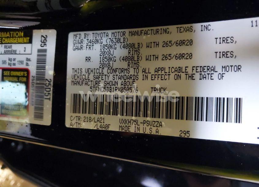 Photo 9 of 2024 Toyota Tundra HYBRID PLATINUM (VIN 5TFNC5DB1RX050576)