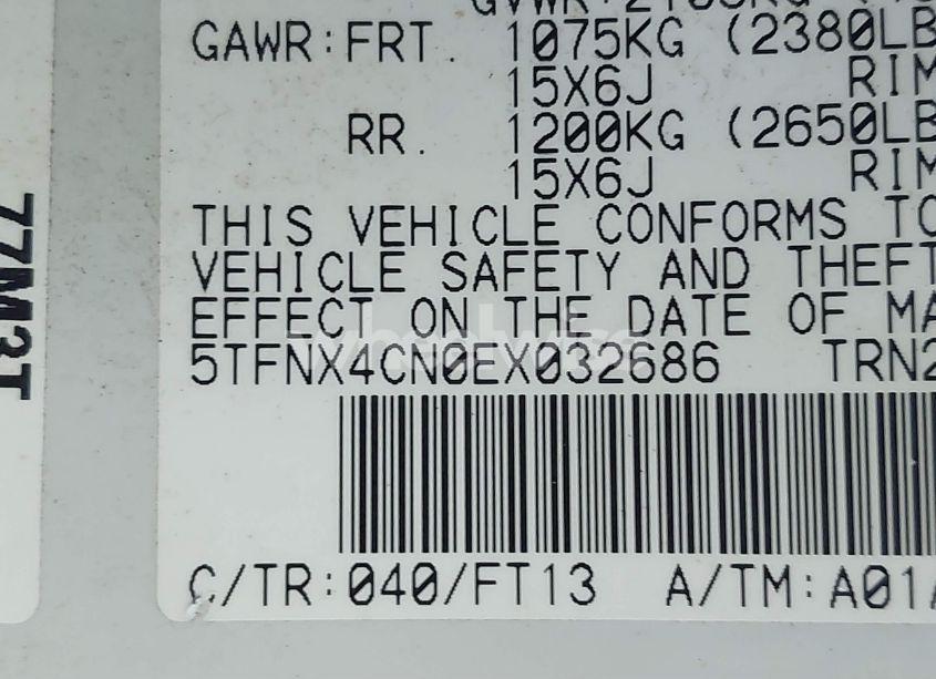 Photo 9 of 2014 Toyota Tacoma (VIN 5TFNX4CN0EX032686)