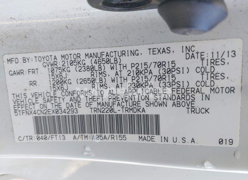 Photo 9 of 2014 Toyota Tacoma (VIN 5TFNX4CN2EX034293)