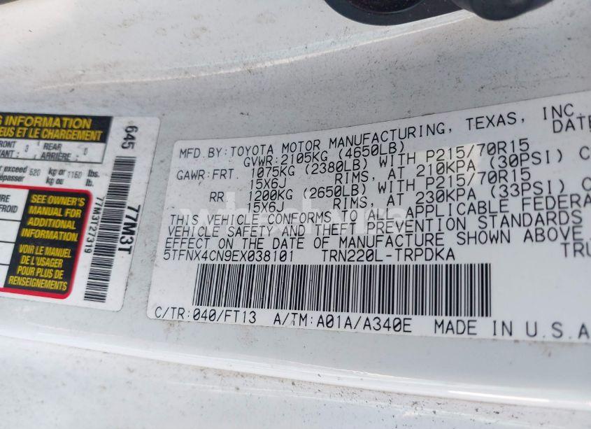 Photo 9 of 2014 Toyota Tacoma (VIN 5TFNX4CN9EX038101)