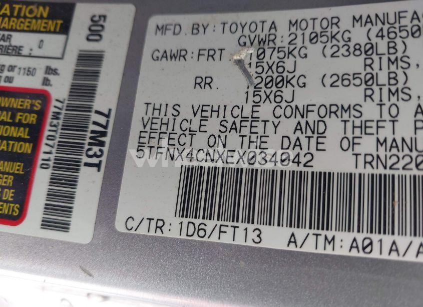 Photo 9 of 2014 Toyota Tacoma (VIN 5TFNX4CNXEX034042)