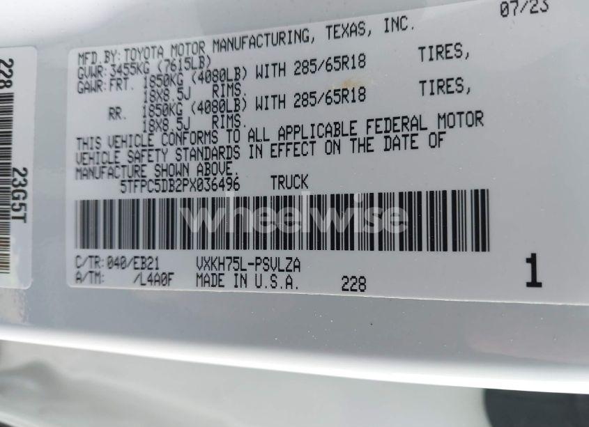 Photo 9 of 2023 Toyota Tundra HYBRID TRD PRO (VIN 5TFPC5DB2PX036496)