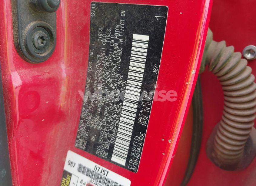 Photo 9 of 2011 Toyota Tundra GRADE 4.6L V8 (VIN 5TFRM5F13BX028068)