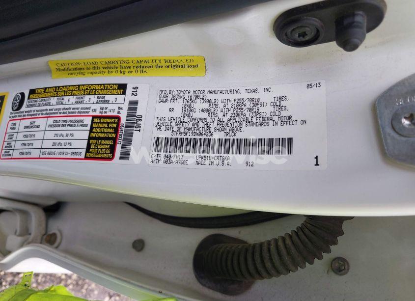 Photo 9 of 2013 Toyota Tundra GRADE 4.6L V8 (VIN 5TFRM5F19DX064236)