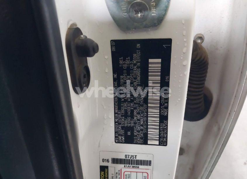 Photo 9 of 2007 Toyota Tundra SR5 4.7L V8 (VIN 5TFRT54197X015709)