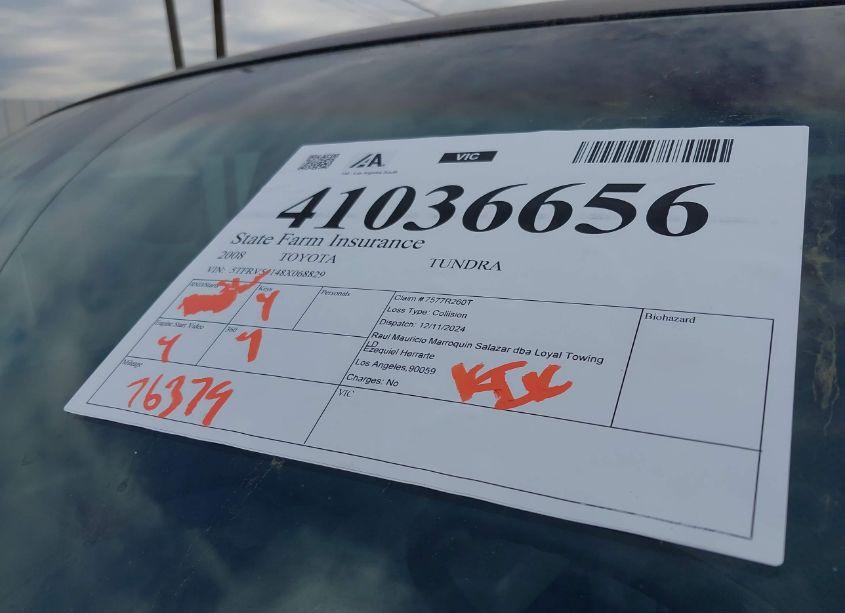 Photo 17 of 2008 Toyota Tundra BASE 5.7L V8 (VIN 5TFRV54148X068829)