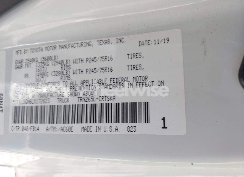 Photo 9 of 2020 Toyota Tacoma SR (VIN 5TFRX5GN6LX172823)