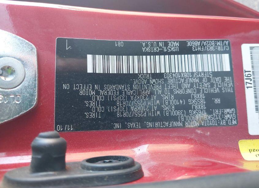 Photo 9 of 2011 Toyota Tundra GRADE 5.7L V8 (VIN 5TFRY5F10BX104303)