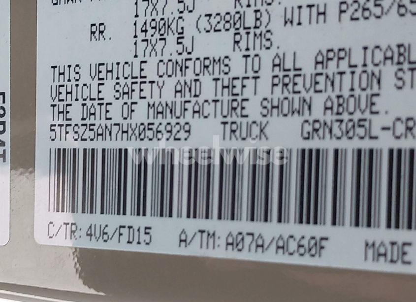 Photo 9 of 2017 Toyota Tacoma TRD SPORT (VIN 5TFSZ5AN7HX056929)