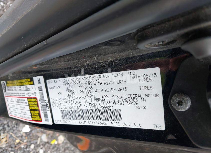 Photo 9 of 2015 Toyota Tacoma (VIN 5TFTX4CN8FX062155)