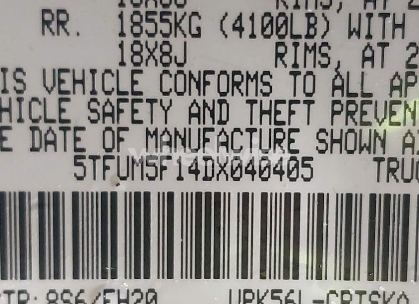 Photo 9 of 2013 Toyota Tundra GRADE 4.6L V8 (VIN 5TFUM5F14DX040405)