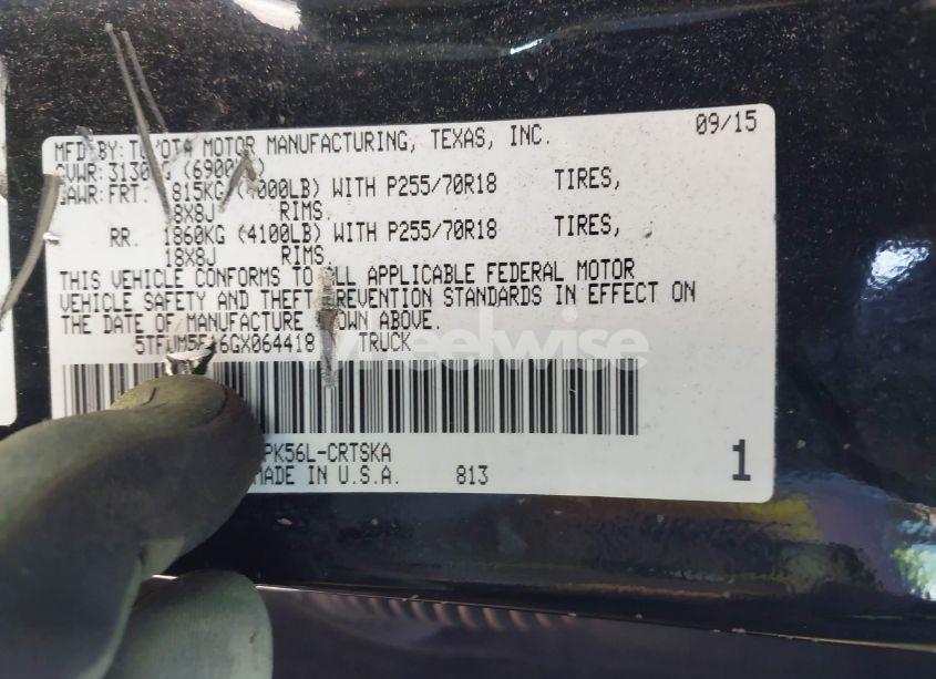 Photo 9 of 2016 Toyota Tundra SR 4.6L V8 (VIN 5TFUM5F16GX064418)