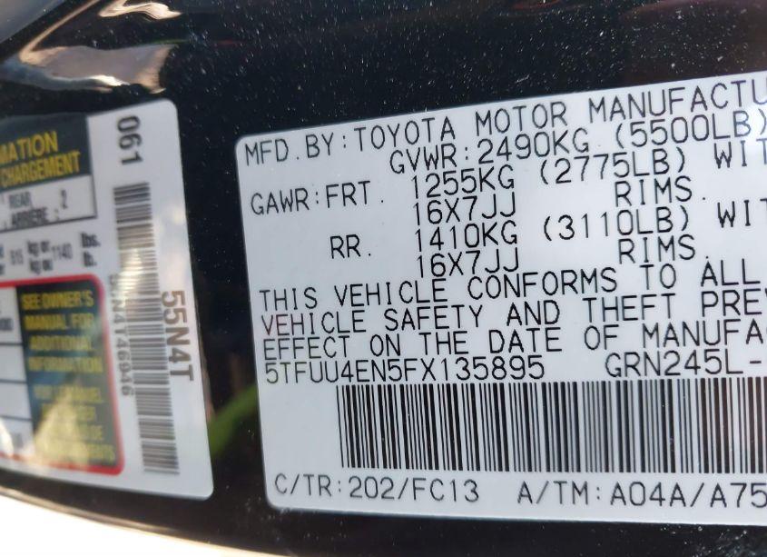 Photo 9 of 2015 Toyota Tacoma ACCESS CAB/TRD PRO (VIN 5TFUU4EN5FX135895)