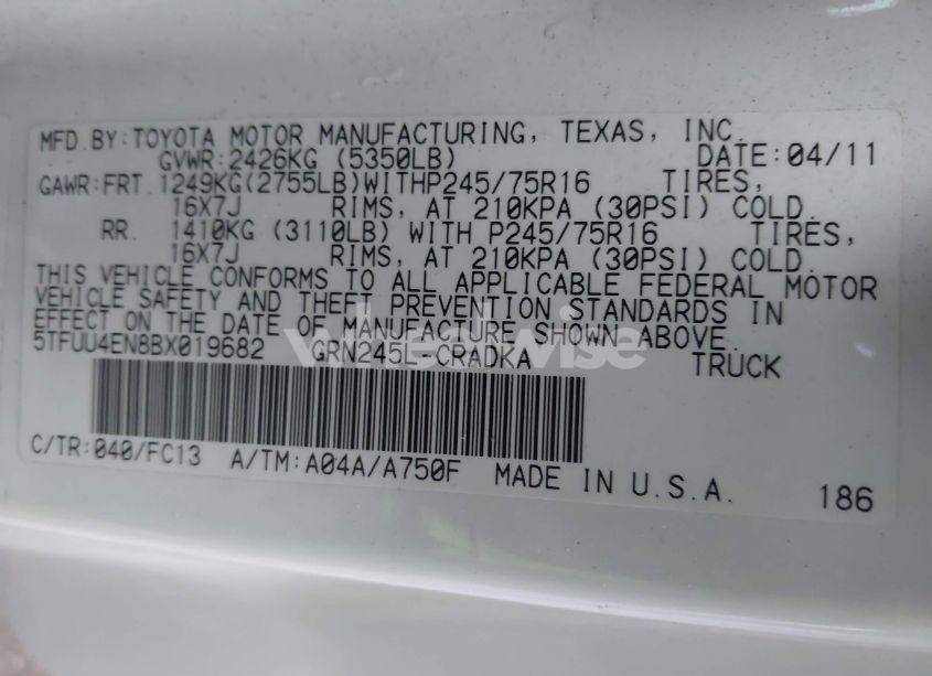 Photo 9 of 2011 Toyota Tacoma ACCESS CAB (VIN 5TFUU4EN8BX019682)