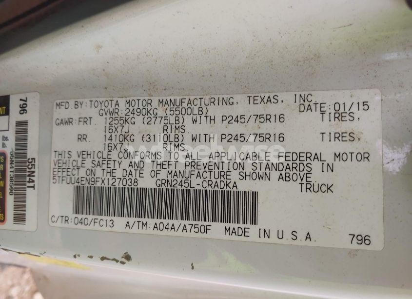 Photo 9 of 2015 Toyota Tacoma ACCESS CAB/TRD PRO (VIN 5TFUU4EN9FX127038)