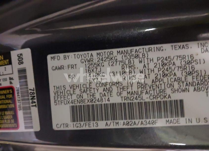 Photo 9 of 2014 Toyota Tacoma (VIN 5TFUX4EN8EX024814)