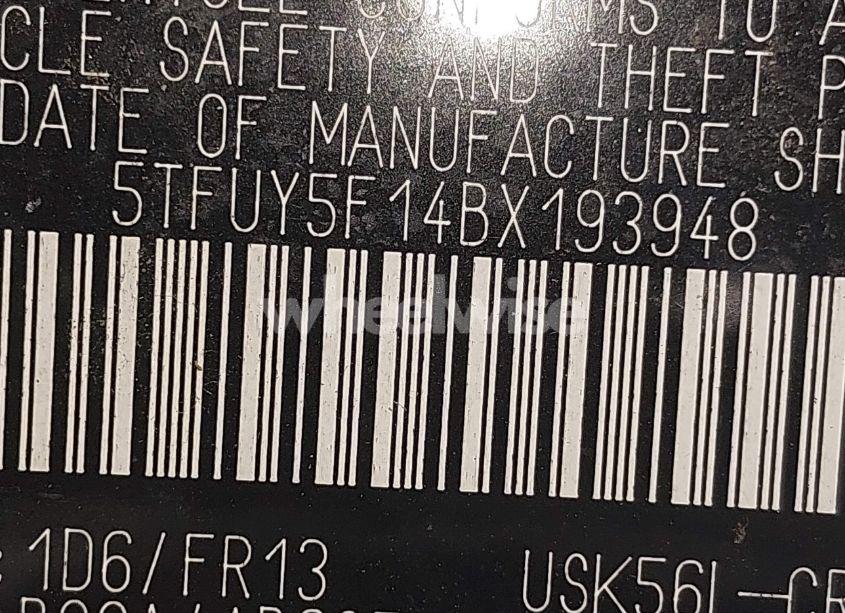 Photo 9 of 2011 Toyota Tundra GRADE 5.7L V8 (VIN 5TFUY5F14BX193948)