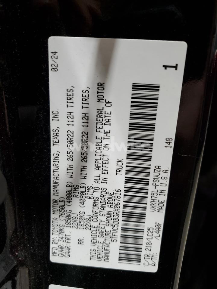 Photo 12 of 2024 TOYOTA TUNDRA CREWMAX CAPSTONE (VIN 5TFVC5DB3RX067816)