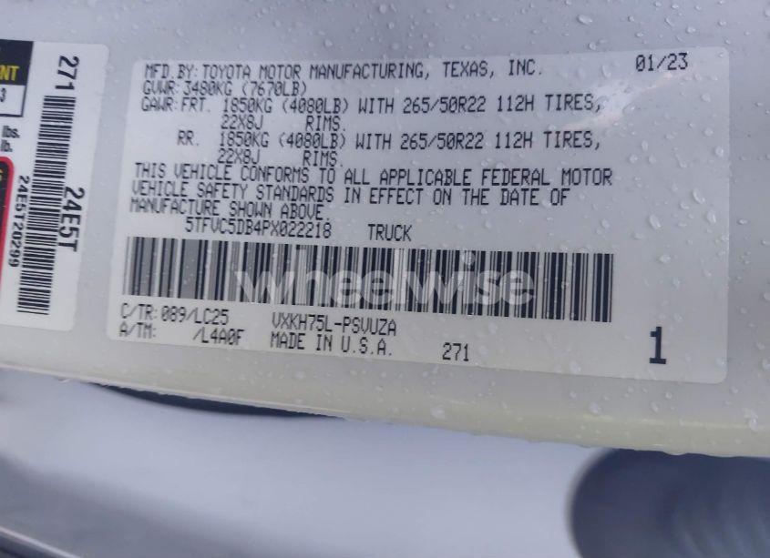 Photo 9 of 2023 Toyota Tundra HYBRID CAPSTONE (VIN 5TFVC5DB4PX022218)