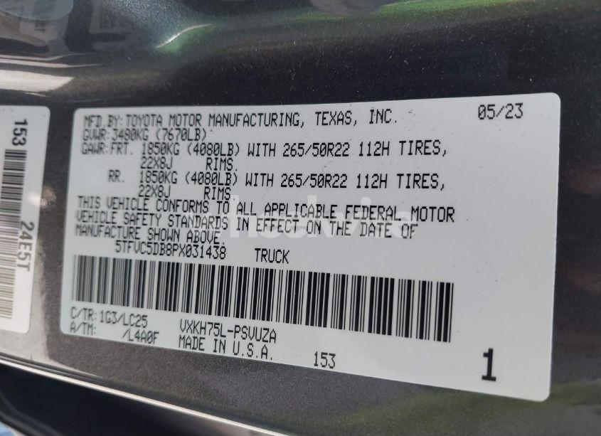 Photo 9 of 2023 Toyota Tundra HYBRID CAPSTONE (VIN 5TFVC5DB8PX031438)