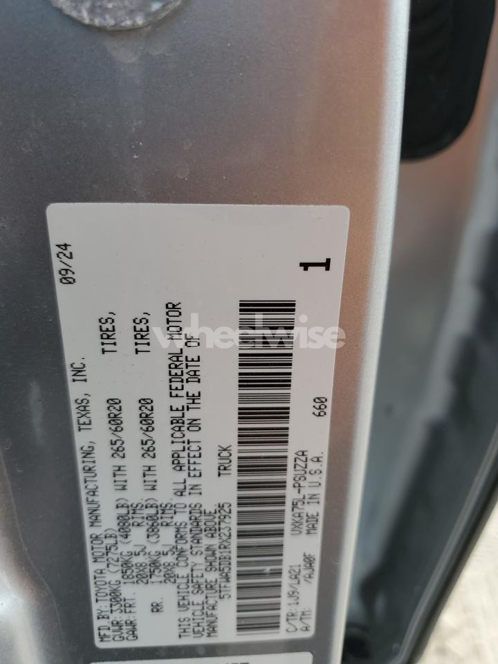 Photo 12 of 2024 TOYOTA TUNDRA CREWMAX LIMITED (VIN 5TFWA5DB1RX237925)
