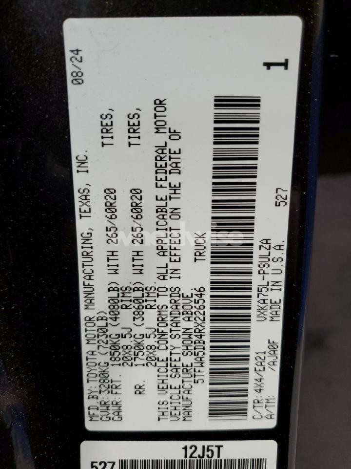 Photo 12 of 2024 TOYOTA TUNDRA CREWMAX LIMITED (VIN 5TFWA5DB4RX226546)