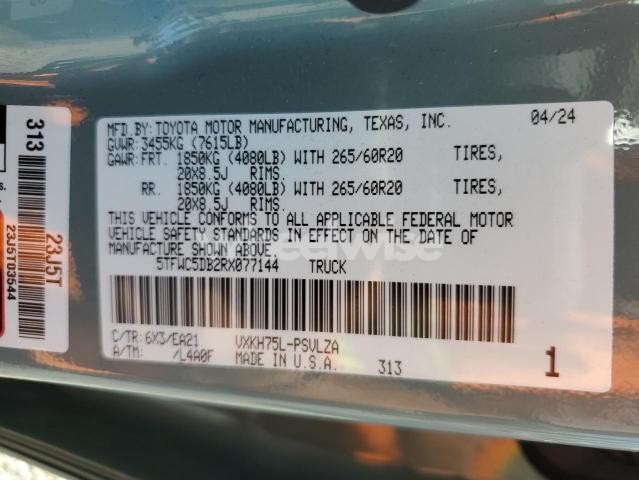 Photo 9 of 2024 TOYOTA TUNDRA CREWMAX LIMITED (VIN 5TFWC5DB2RX077144)