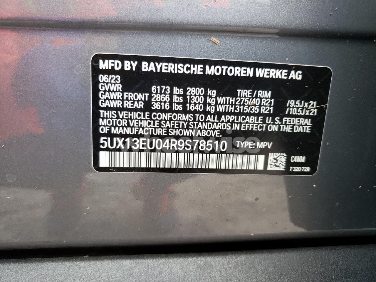 Photo 14 of 2024 BMW X5 SDRIVE 40I (VIN 5UX13EU04R9S78510)