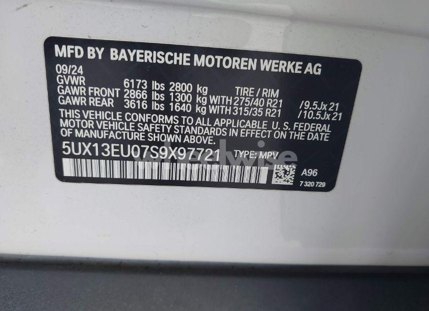 Photo 9 of 2025 Bmw X5 SDRIVE40I (VIN 5UX13EU07S9X97721)