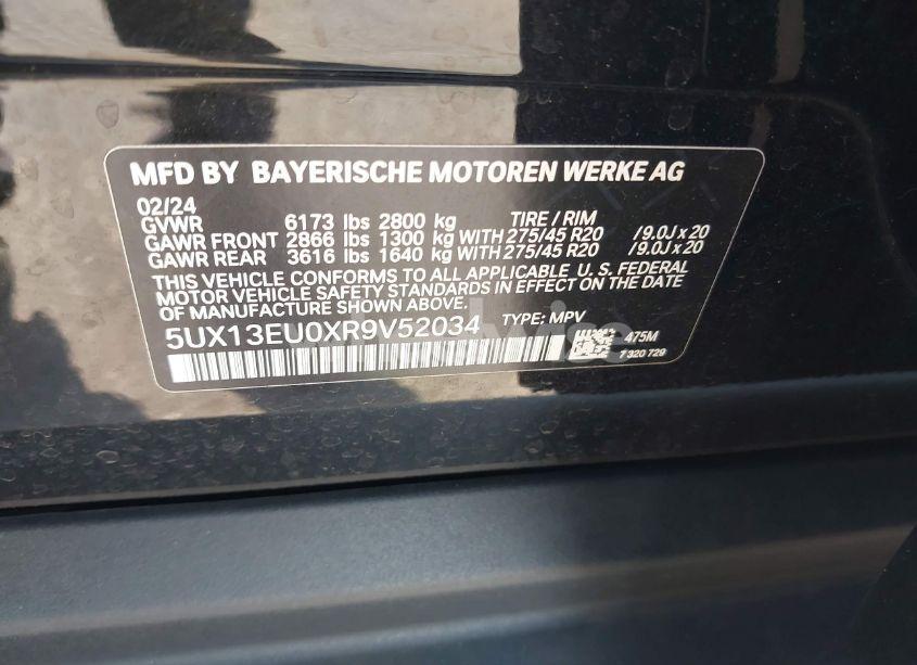 Photo 9 of 2024 Bmw X5 SDRIVE40I (VIN 5UX13EU0XR9V52034)