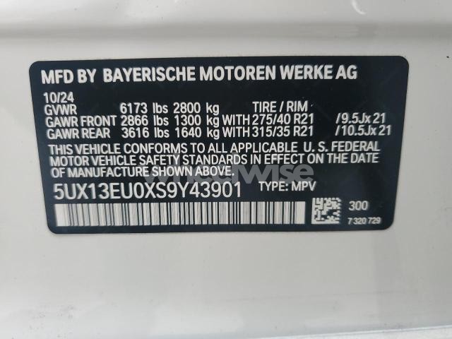 Photo 11 of 2025 BMW X5 SDRIVE 40I (VIN 5UX13EU0XS9Y43901)