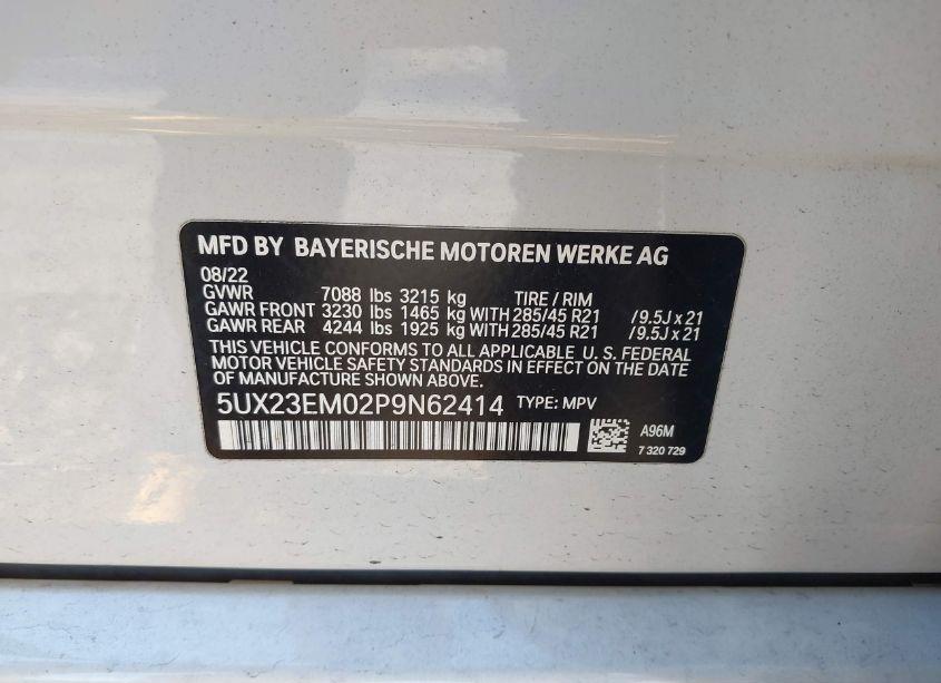 Photo 9 of 2023 Bmw X7 XDRIVE40I (VIN 5UX23EM02P9N62414)