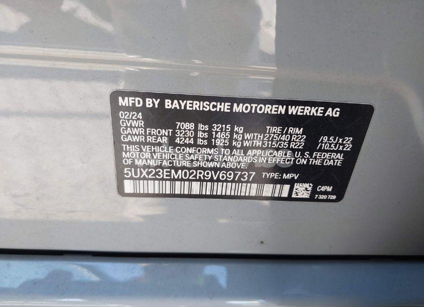 Photo 9 of 2024 Bmw X7 XDRIVE40I (VIN 5UX23EM02R9V69737)