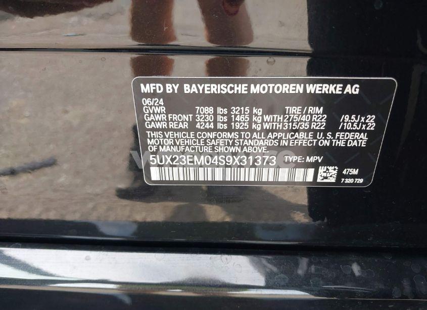 Photo 9 of 2025 Bmw X7 XDRIVE40I (VIN 5UX23EM04S9X31373)