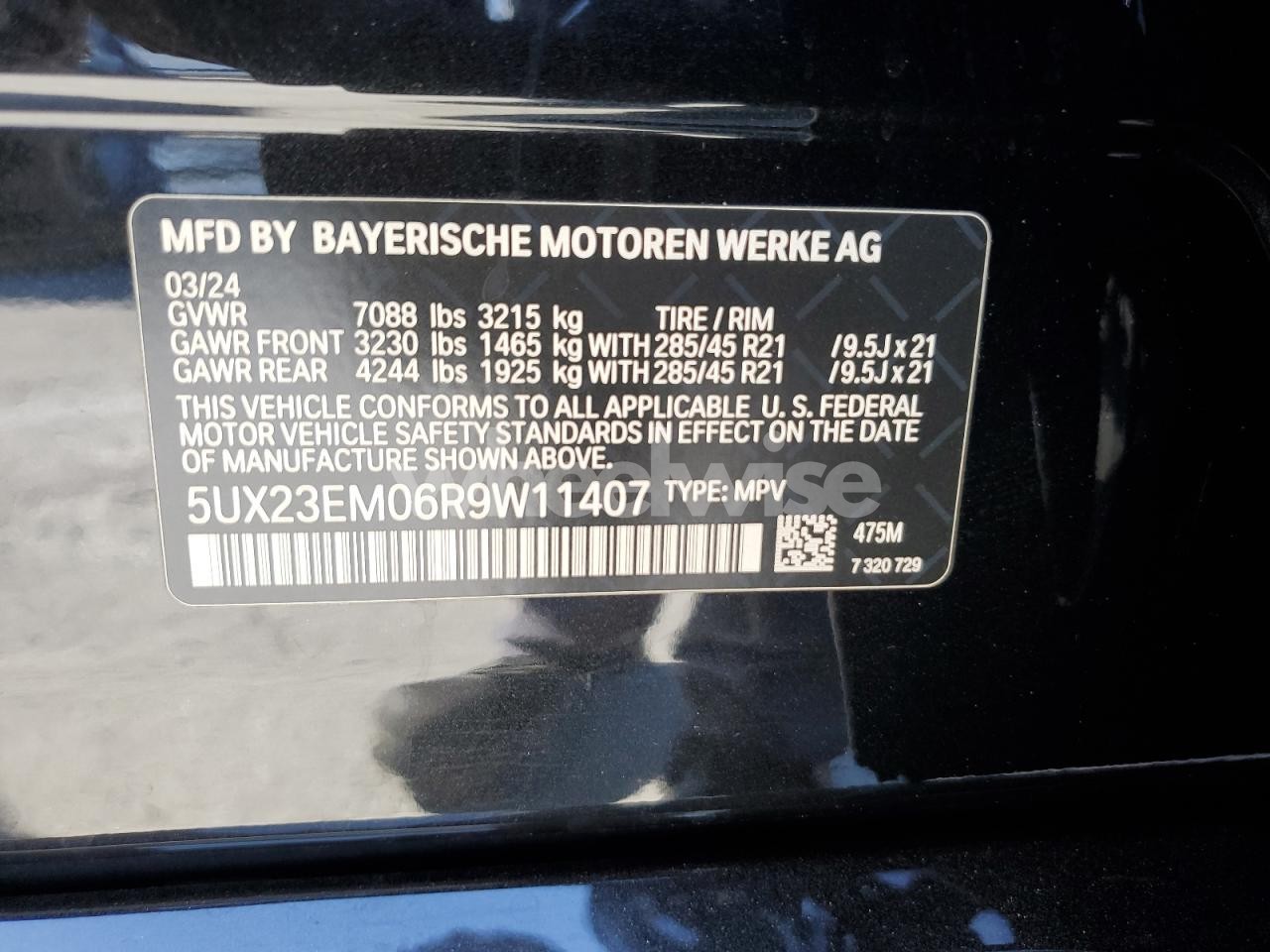 Photo 13 of 2024 BMW X7 XDRIVE40I (VIN 5UX23EM06R9W11407)