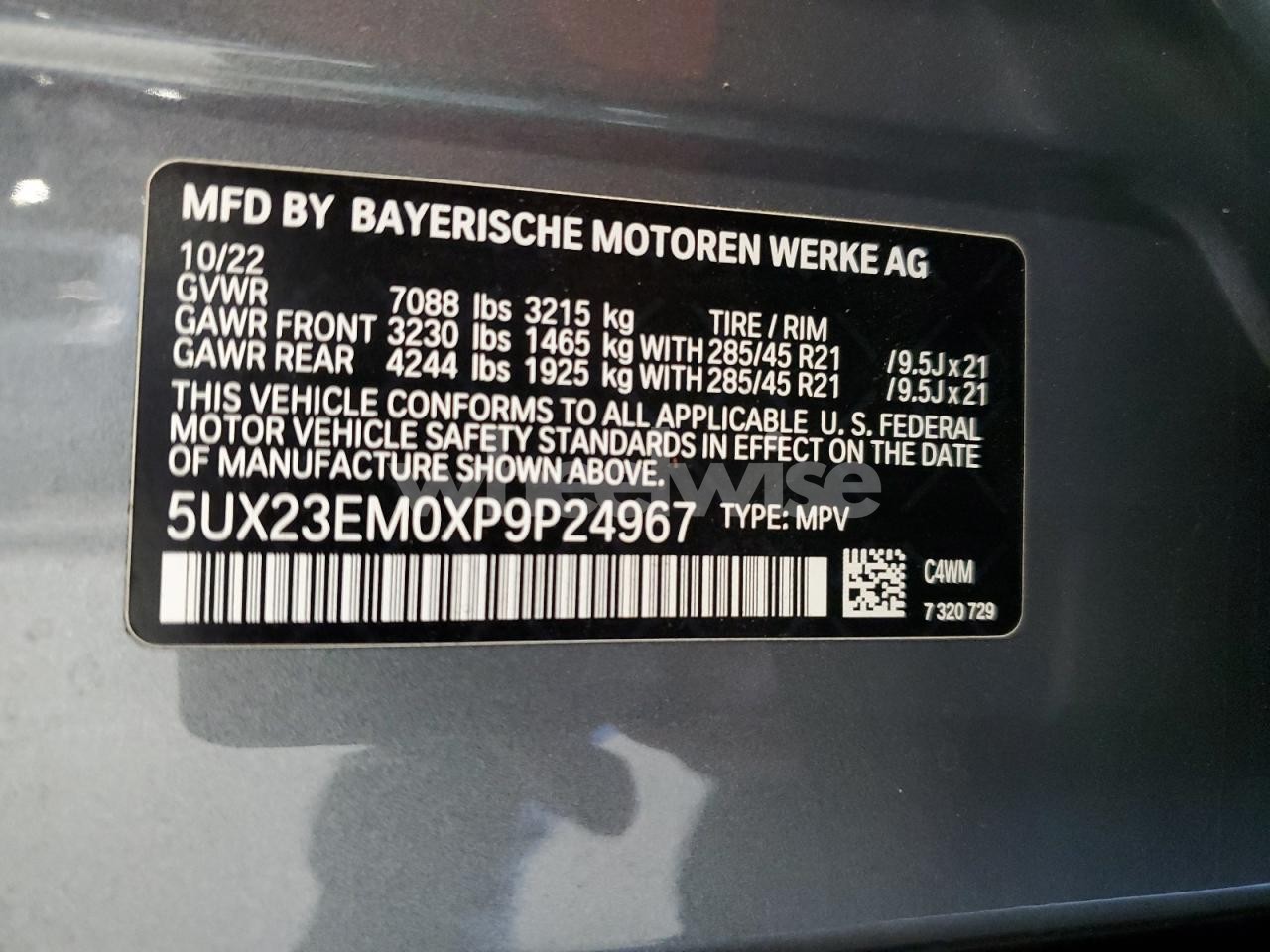 Photo 13 of 2023 BMW X7 XDRIVE40I (VIN 5UX23EM0XP9P24967)