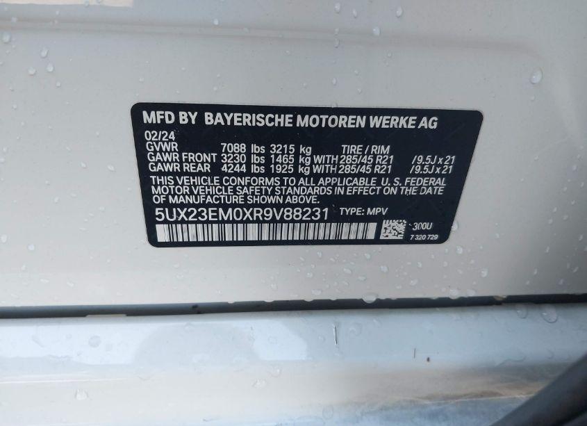 Photo 9 of 2024 Bmw X7 XDRIVE40I (VIN 5UX23EM0XR9V88231)