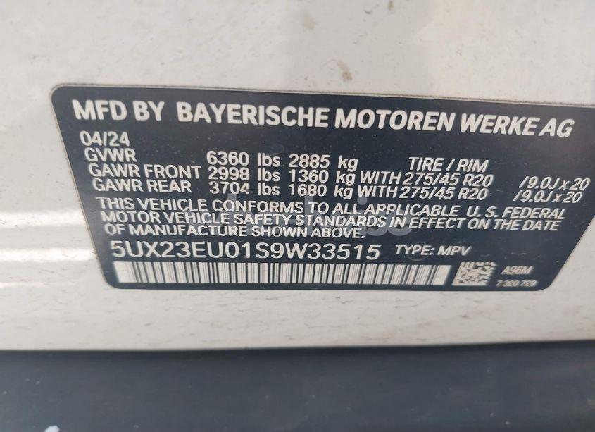 Photo 9 of 2025 Bmw X5 XDRIVE40I (VIN 5UX23EU01S9W33515)