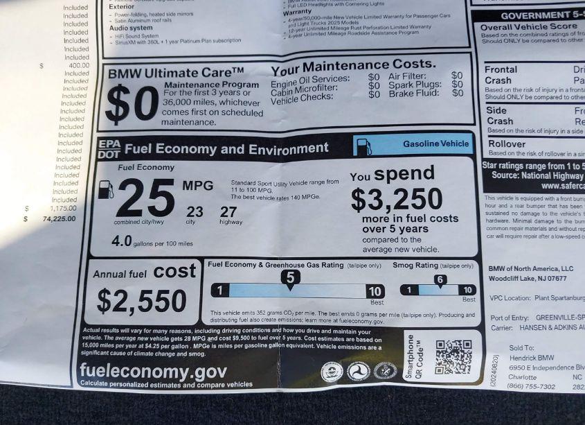 Photo 20 of 2025 Bmw X5 XDRIVE40I (VIN 5UX23EU01S9X79168)