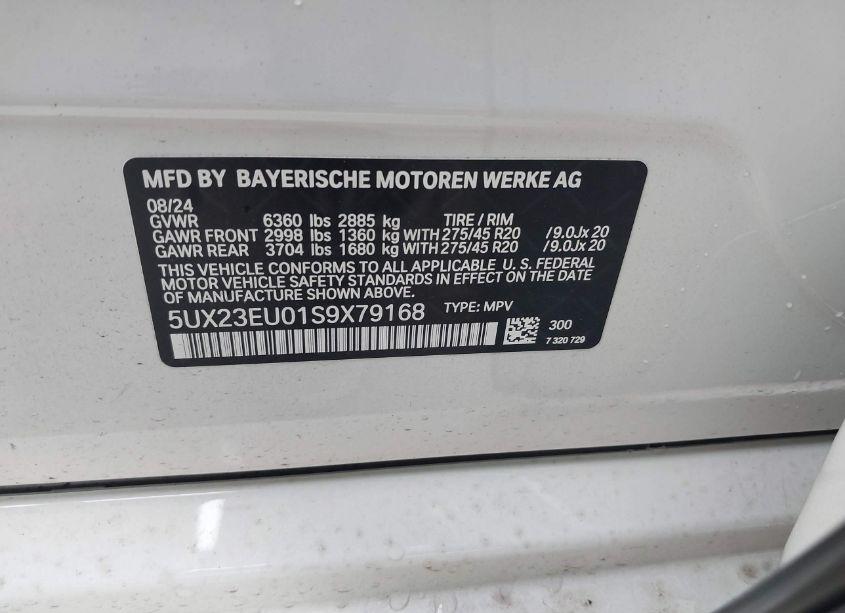 Photo 9 of 2025 Bmw X5 XDRIVE40I (VIN 5UX23EU01S9X79168)