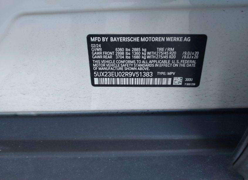 Photo 9 of 2024 Bmw X5 XDRIVE40I (VIN 5UX23EU02R9V51383)