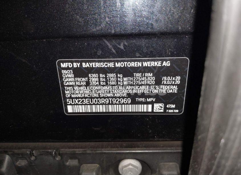 Photo 9 of 2024 Bmw X5 XDRIVE40I (VIN 5UX23EU03R9T92969)