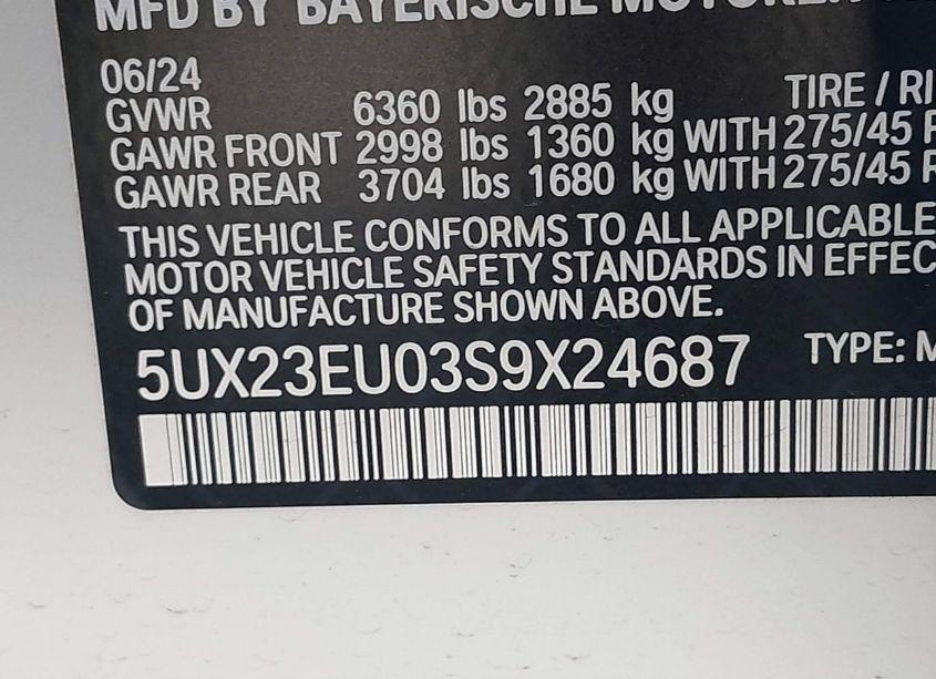 Photo 9 of 2025 Bmw X5 XDRIVE40I (VIN 5UX23EU03S9X24687)